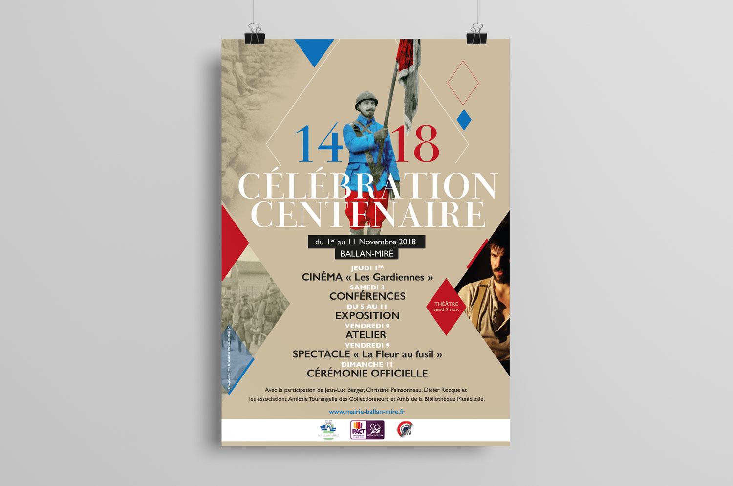 affiche centenaire 14 18 Ballan Mire